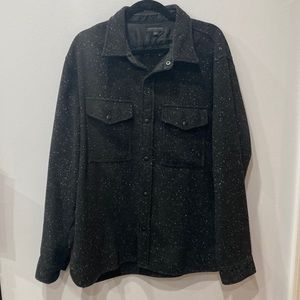 J Crew Heavy Weight Black and White Wool Shirt Jacket